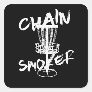 Chain Smoker Disk Golf Golfer Frisbee Player Vierkante Sticker