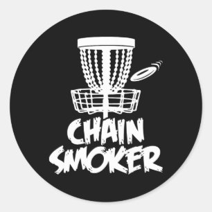 Chain Smoker Disk Golf Ronde Sticker