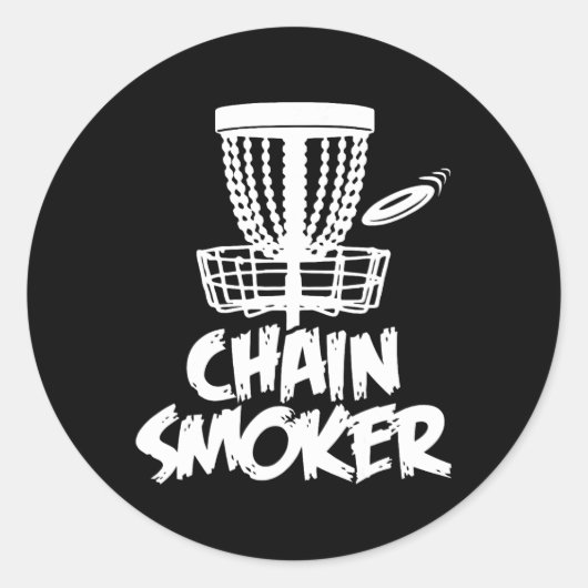 Chain Smoker Disk Golf Ronde Sticker (Voorkant)
