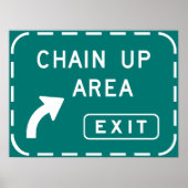 Chain Up Area Road Sign Poster (Voorkant)