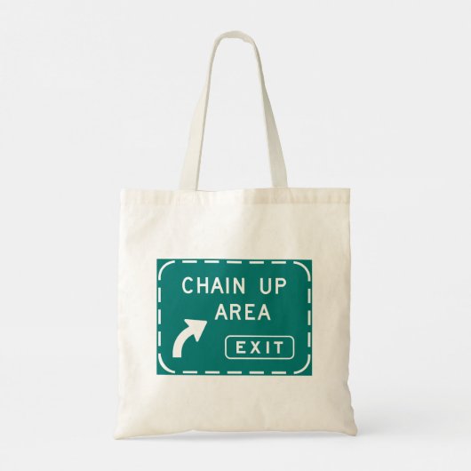 Chain Up Area Road Sign Tote Bag (Achterkant)