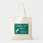 Chain Up Area Road Sign Tote Bag (Voorkant)