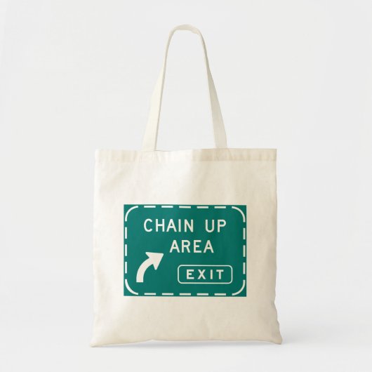 Chain Up Area Road Sign Tote Bag (Voorkant)