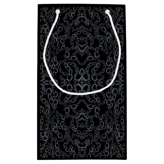 Chained Abstract Mirrored Image Gray On Black Art Klein Cadeauzakje (Achterkant)