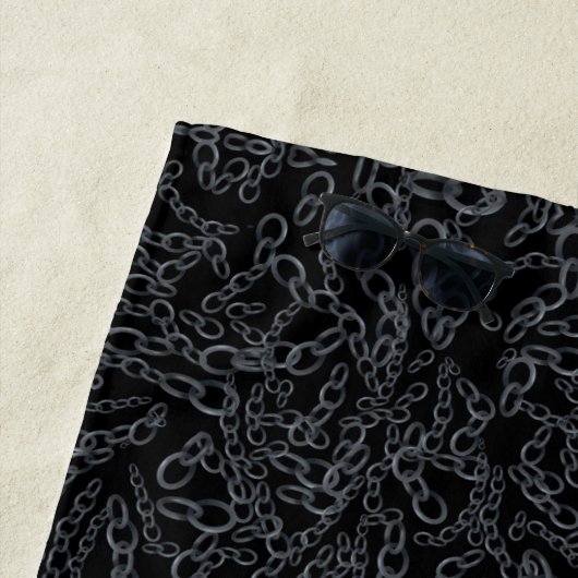 Chained Abstract Mirrored Image Gray On Black Art Strandlaken (In situ)