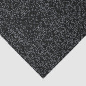 Chained Abstract Mirrored Image Gray On Black Art Tissuepapier (Detail)