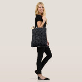 Chained Abstract Mirrored Image Gray On Black Art Tote Bag (Op model)