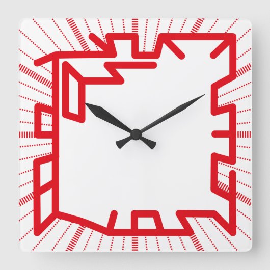 chained number clock pixelat by Masanser Vierkante Klok (Voorkant)