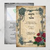 Chained Rozen Gothic Fantasy Wedding Kaart (Voorkant / Achterkant)