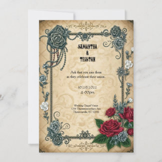 Chained Rozen Gothic Fantasy Wedding Kaart