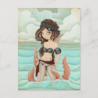 Chained to the Zee - Pirate fairy card Briefkaart