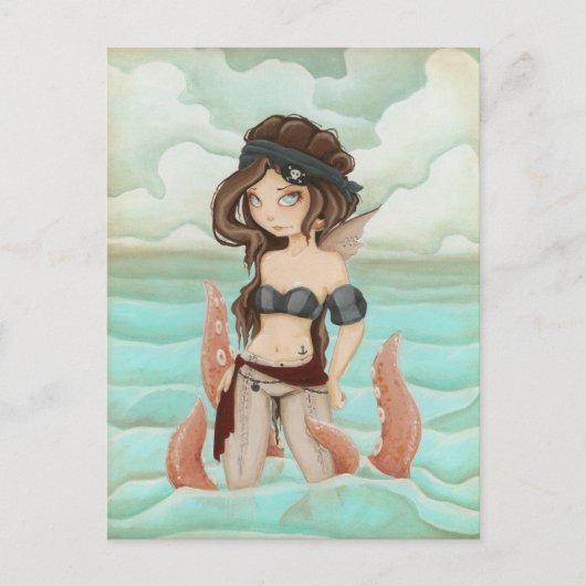 Chained to the Zee - Pirate fairy card Briefkaart (Voorkant)