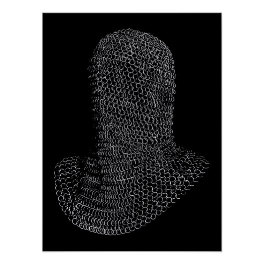 Chainmail Warrior Hood Perfect Poster (Voorkant)