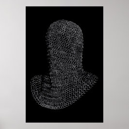 Chainmail Warrior Hood Poster
