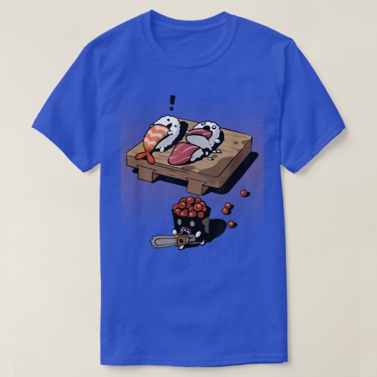 Chainsaw Sleeping - Funny Japanese Sushi T-shirt (Design voorkant)