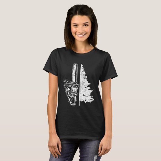 Chainsaw tree t-shirt (Voorkant volledig)