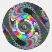 Chainsee - Fractal Ronde Sticker (Voorkant)