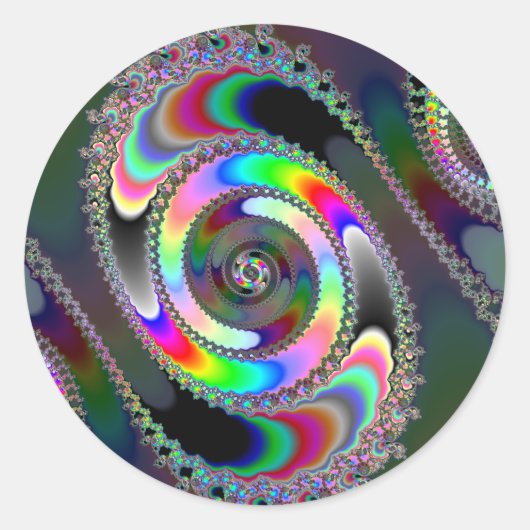 Chainsee - Fractal Ronde Sticker (Voorkant)