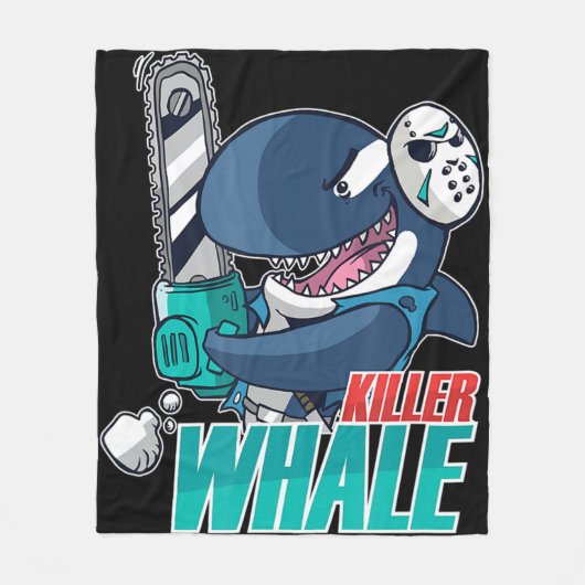 Chainzaag Killer Whale Costume Fun Orca Halloween  Fleece Deken (Voorkant)
