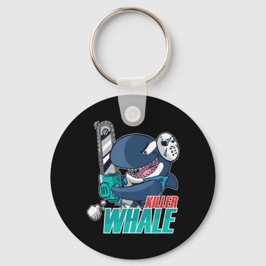 Chainzaag Killer Whale Costume Fun Orca Halloween Sleutelhanger (Voorkant)