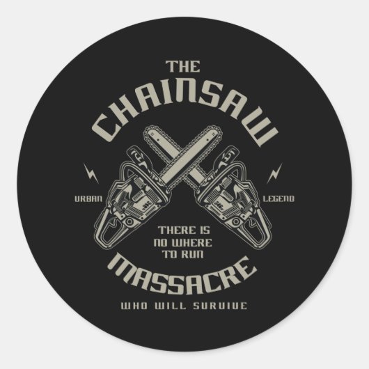 Chainzaag Ronde Sticker (Voorkant)