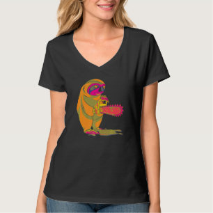 Chainzaag Vaporwave Retro 80s Art Creepy Animal Sl T-shirt