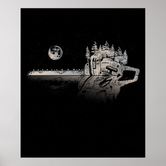 Chainzaag Woodper Gift Mannen Lumberjack Arborist Poster (Voorkant)