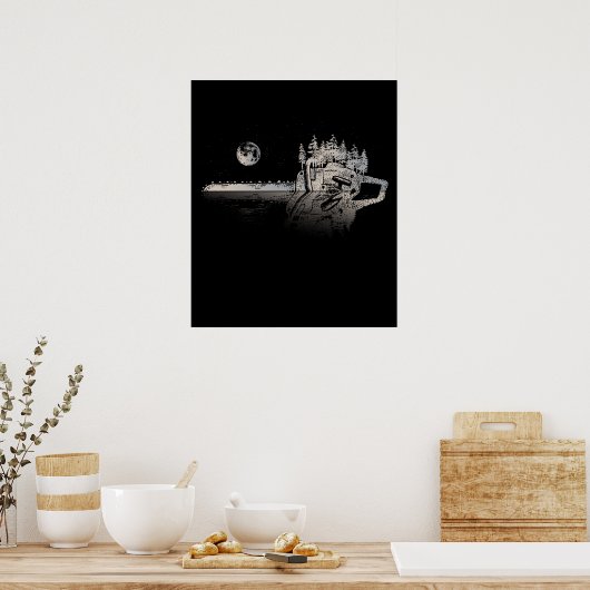 Chainzaag Woodper Gift Mannen Lumberjack Arborist Poster (Keuken)