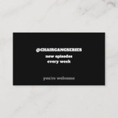 CHAIR GANG-schaar visitekaartjes (Achterkant)