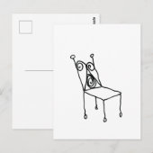 Chair Line Drawing Art  Briefkaart (Voorkant / Achterkant)