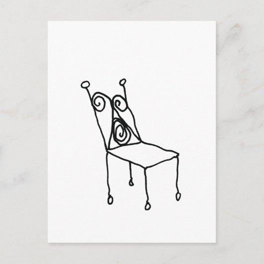 Chair Line Drawing Art  Briefkaart (Voorkant)
