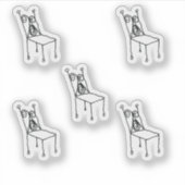 Chair Line Drawing Custom-Cut Vinyl Stickers (Voorkant)