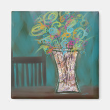 Chair with Expressive Bouquet Original Art
