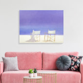 Chairs on the beach 1995 canvas afdruk (Insitu (Woonkamer))