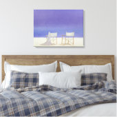 Chairs on the beach 1995 canvas afdruk (Insitu (Slaapkamer))