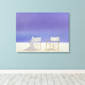 Chairs on the beach 1995 canvas afdruk (Insitu (Houten vloer))