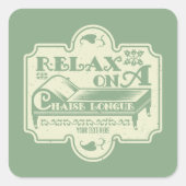 Chaise Longue Vierkante Sticker (Voorkant)
