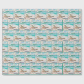 Chaise Lounge op White Ocean Sand Cadeaupapier (Vlak)