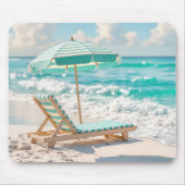 Chaise Lounge op White Ocean Sand Muismat (Voorkant)