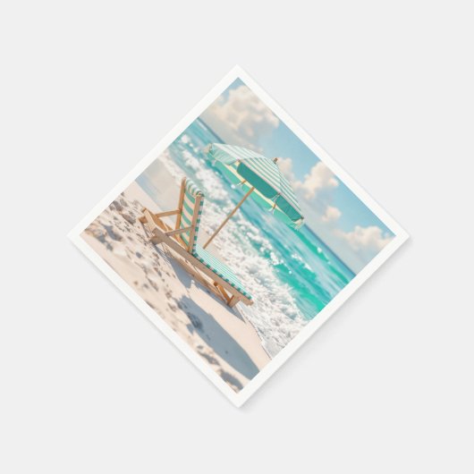 Chaise Lounge op White Ocean Sand Servet (Hoek)