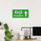 Chaiyaphum voor ⚠ Thai verkeersbord ⚠ Poster (Thuiskantoor)