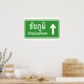 Chaiyaphum voor ⚠ Thai verkeersbord ⚠ Poster (Keuken)