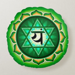 Chakra Anahata Yoga Round Pillow Rond Kussen
