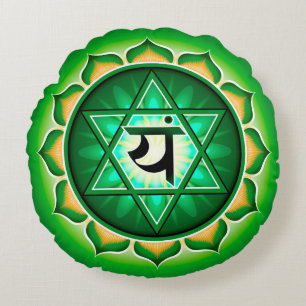 Chakra Anahata Yoga Round Pillow Rond Kussen