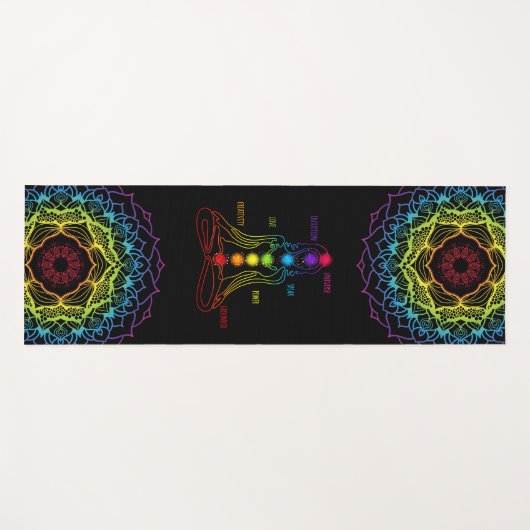 Chakra Bevestigingen Yoga Mat - 14bl (Voorkant (horizontaal))