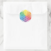 Chakra Bloem van het Levensraster Ronde Sticker (Tas)