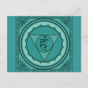 chakra Briefkaart in vishuddhi of in de keel