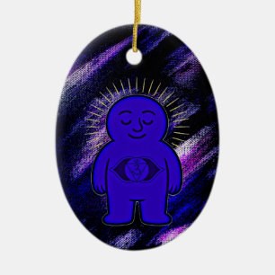 Chakra Buddies: Derde Oog Chakra Keramisch Ornament