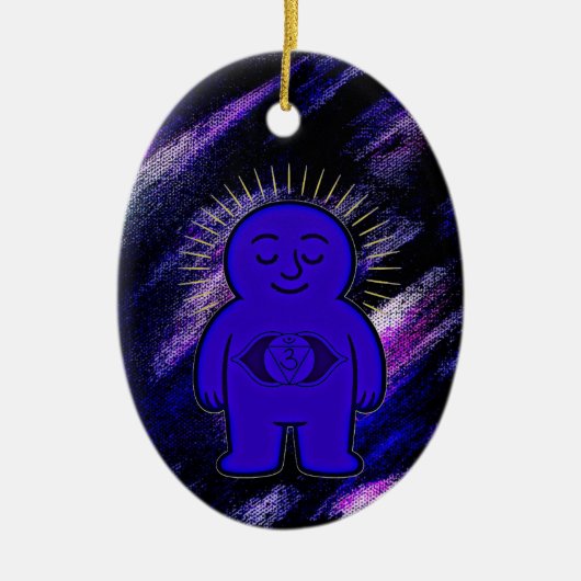 Chakra Buddies: Derde Oog Chakra Keramisch Ornament (Voorkant)