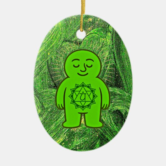 Chakra Buddies: Hartchakra Keramisch Ornament (Voorkant)